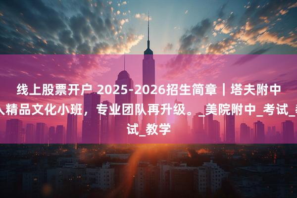 线上股票开户 2025-2026招生简章｜塔夫附中15人精品文化小班，专业团队再升级。_美院附中_考试_教学